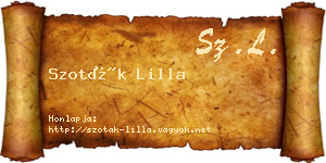 Szoták Lilla névjegykártya